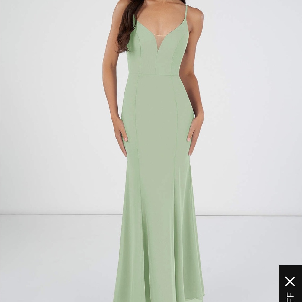 Azazie Ezra Dress Dusty Sage Size 6